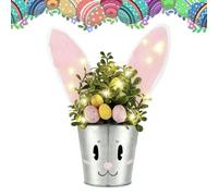 Pot de Fleurs de Pâques - Décoration Printanière Amusante avec Lumières | Pots de Drôles en Forme de Lapin,pour la Maison Salon Chambre Balcon Bureau Jardin Cour Patio Porche Pelouse