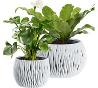 Pot de fleurs Décoratif de Table Jardinière Blanche Bol Sable Set