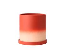 Pot de fleurs décoratif en céramique avec dégradé de couleur, trou de drainage et soucoupe, pot de fleurs moderne pour intérieur et extérieur, convient pour les plantes grasses, herbes, orchidées et