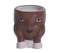 Pot de Fleurs Décoratif en Forme de Tête, avec Trou de Drainage, Idéal pour Décorer Un Bureau, Un Salon Ou Un Jardin, Café