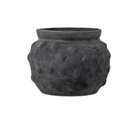 Pot de fleurs décoratif en grès noir, à poser, surface mate, émaillage réactif - Bloomingville, Lisen - Ø28xH22 cm