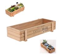 Pot de Fleurs Décoration de Jardin Boîte de Rangement Herbe Succulente Bois Organisateur de Petites Accessoires Coffret Brut à thé