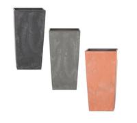 Prosperplast Urbi Square Effect Pot de fleurs en béton 2 en 1 avec pot de fleurs en plastique 400 mm Terre cuite