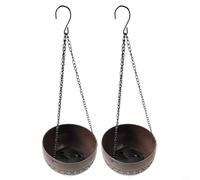 Pot de fleurs d'extérieur à suspendre avec trou de drainage, panier en plastique léger avec chaîne en fer amovible pour accrocher en toute sécurité des fleurs, plantes grasses et plus encore (M gris)