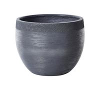 Pot de Fleurs d'Extérieur Rond 50x50x39 cm en Pierre Résistant aux UV Gris