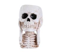 Pot de fleurs d'Halloween en forme de tête de mort, pot de fleurs gothique squelette pour plantes, pot de fleurs unique en forme de tête de mort en résine en forme de tête de mort humaine, bol créatif