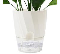 Pot de fleurs d'intérieur à arrosage automatique - Pot de fleurs décoratif avec réservoir - 15 cm - Pour rebord de fenêtre, salon, orchidées, marguerites