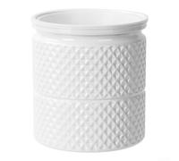 Pot de fleurs d'intérieur avec fonction d'arrosage automatique pour un soutien continu de l'hydratation sans débordement ni risque d'engorgement d'eau (blanc)