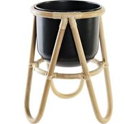 Pot de fleurs DKD Home Decor naturel noir métal colonial bambou (26 x 26 x 40 cm)