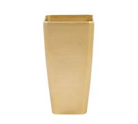 Beliani Haut Pot de Fleurs Cache-Pot Carré 30 x 30 x 57 cm en Mélange de Pierre Doré Idéal pour Extérieur et Intérieur Glamour Chic et Moderne
