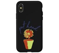Pot de Fleurs drôle et Mignon en Forme de tête de Pot Coque pour iPhone X/XS