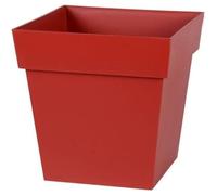 Pot de fleurs - EDA - Carré TOSCANE - 22 L - 32 x 32 x H 32 cm - Rouge rubis