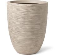 Capi Europe – Vase élégant bas Waste Rib NL – 46x58 cm – Terrazzo beige – Pot intérieur et extérieur