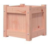 Pot de fleurs en bois massif Douglas (non traité), 31 x 31 x 31 cm, pot en bois durable pour jardin, terrasse et balcon, design naturel pour plantes et fleurs