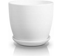 Pot de fleurs en céramique avec socle blanc 17 cm