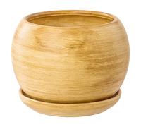 Pot de fleurs en céramique Boule à la main avec soucoupe 3 tailles 15 couleurs