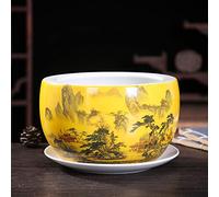 Pot de Fleurs en céramique Peint à la Main de 94 Pouces Style Chinois pour intérieur et extérieur à Utiliser avec Un Vase à Fleurs Goutte à Goutte Pot de,B-25 * 14CM