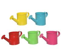 Pot de fleurs en forme d'arrosoir en zinc 10 cm - Pour l'intérieur et l'extérieur - Multicolore - Pour balcon et terrasse - Petit pot de fleurs en métal - Décoration de jardin - Décoration de jardin -