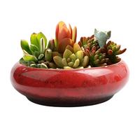 Pot de fleurs en forme de bol de lotus, bol de lotus en céramique de 7,4 x 7,3 x 2,1 pouces, pot de bonsaï de nénuphar, pot de plantes succulentes hydroponique pour la plantation intérieure et extérie