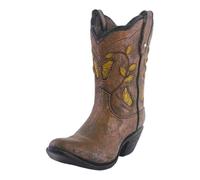 Pot de fleurs en forme de botte de cowgirl pour arrangements floraux d'intérieur, décoration de maison, bureau, vase en résine sur le thème occidental, 17,5 x 8 x 17,5 cm - Marron