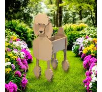 Pot de fleurs en forme de chien, pot de fleurs en forme de chien, joli pot de fleurs pour décoration de jardin, conteneur de rangement pour plantes d'intérieur et d'extérieur, caniche, 43,2