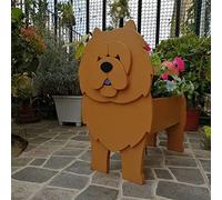 Pot de fleurs en forme de chien pour décoration de jardin, pot de rangement fait à la main pour jardin, cactus, bureau, décoration d'intérieur, cadeau (marron chow chow)