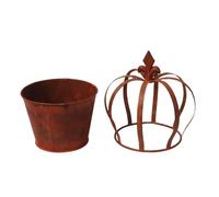 Pot de fleurs en forme de couronne avec design amovible, convient pour la décoration de jardin et la présentation de plantes d'intérieur, coiffe royale, pots de fleurs de jardin, récipient en fer