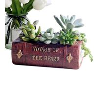 Pot de fleurs en forme de livre de lecture, pot de fleurs succulentes | Pot d'intérieur en forme de livre artistique, vase rétro, décoration de jardin élégante, pot de fleurs décoratif pour la maison