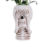 Pot de fleurs en forme de tête de mort | Petit pot de fleurs gothique | Pot en résine | Pot de fleurs en forme de crâne | Petits pots pour , squelette en résine Halloween, pots gothiques pour