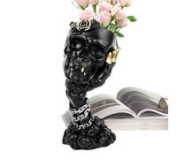 Pot de Fleurs en Forme de tête de Mort pour - Petit crâne décoratif de Table - Décoration de Jardin - Ne Pas Entendre - Ne Pas Lire - Ne Rien dire - Pot de Fleurs pour la Maison, Halloween