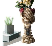 Pot de Fleurs en Forme de tête de Mort pour - Petit crâne décoratif de Table - Décoration de Jardin - Ne Pas Entendre - Ne Pas Lire - Ne Rien dire - Pot de Fleurs pour la Maison, Halloween