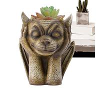 Pot de Fleurs en Forme de tête - Figurines « See No Evil » - Pot de Fleurs Gothique pour Stylo, Pinceau, Crayon,