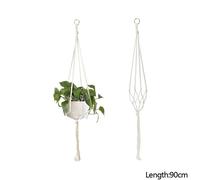 Pot De Fleurs En Macramé Fait À La Main,Corde Nouée,Sac En Filet Horticole,Porte De Maison,Délégations,Cour,Jardin,1 Pièce - Type 90cm White-A