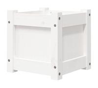 Pot de fleurs en pin massif 31 x 31 x 31 cm - Blanc, stable et résistant aux intempéries pour jardin, terrasse et balcon - Design naturel pour les amateurs de plantes
