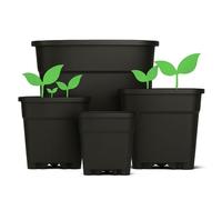 Pot de fleurs en plastique 0,4 litre 7x7x8 cm carré en noir pour l'intérieur et l'extérieur - pot pot de plantes pot de plantes pot de culture pot de fleurs balcon jardin