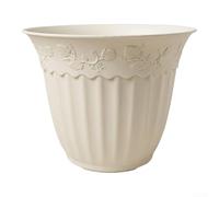 Pot de fleurs en plastique de 20,3 cm avec trous de drainage, design européen en relief pour la santé des plantes, construction légère, robuste, taille compacte, convient pour l'intérieur et