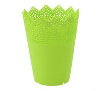 Pot de fleurs en plastique en forme de couronne avec design creux, support décoratif pour plantes percées et petit vase pour bureau, rebord de fenêtre, balcon ou affichage de plantes de jardin (vert)