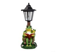 Pot de fleurs en résine à énergie solaire pour décoration de jardin (A) 32 | Lampe solaire automatique, design animal charmant, économe en énergie, améliore l'ambiance nocturne, respectueux de