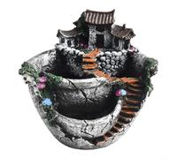 Pot de fleurs en résine conçu comme une demeure miniature pour plantes avec des dimensions peu encombrantes pour les zones restreintes (argent)