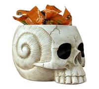 Pot de fleurs en résine en forme de tête de mort | Petit pot de fleurs, vase à bonbons - Décorations de jardin en résine - Pots créatifs faciles à nettoyer - Bols à bonbons pour décoration d'Halloween