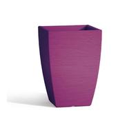 POT DE FLEURS CARRÉ H40 RÉSINE VIOLET RUGUEUX POTS JARDIN MADE EN ITALY