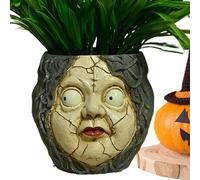 Pot de fleurs en résine pour d'intérieur - Décoration de jardin pour bureau, rebord de fenêtre, balcon, terrasse, table, maison, Halloween,