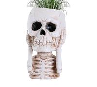 Pot de fleurs en résine - Pour succulentes - Tête de mort - Pot pour - Squelette - Pot en résine - Pour Halloween - Décoration d'intérieur