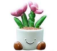 Pot de fleurs en résine pour tableau de bord de voiture - Décoration de table pour la maison, le bureau - Avec petite empreinte discrète