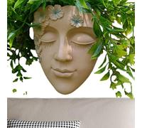 Pot de Fleurs en résine pour Visage | Pot de Fleurs Mural | Pot de Fleurs Mural | Pot de Fleurs Visage Humain, Pots muraux Suspendus, Vase décoratif brodé, Pots de Fleurs Visage de Femme