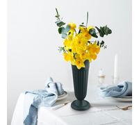 Pot de fleurs en résine PP pour une utilisation de bureau lors de rituels de balayage de tombe, pour placer des fleurs fraîches ou artificielles sur les lieux commémoratifs et funéraires (vert)