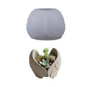Pot de fleurs en silicone en forme d'aile d'ange - Surface texturée - Décoration d'intérieur