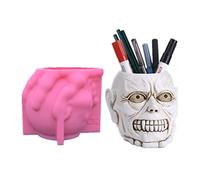 Pot de fleurs en silicone en forme de tête de mort - Pot à ciment - Outils de ponçage pour béton - Tête de mort - Vase - Moule en résine époxy - Plateau en silicone - Pour adultes - Résine