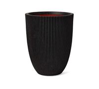 Pot de fleurs EUROPE Groove Elegant Vase 34 x 46 cm noir rainuré