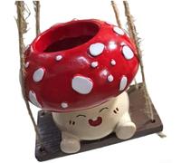 Pot de fleurs fantaisiste en résine conçu pour une utilisation en extérieur et intérieur avec base de style balançoire pour jardin et table